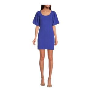 Rebecca Minkoff Sccop Neck Short Puff Short Purple Dress Sz S